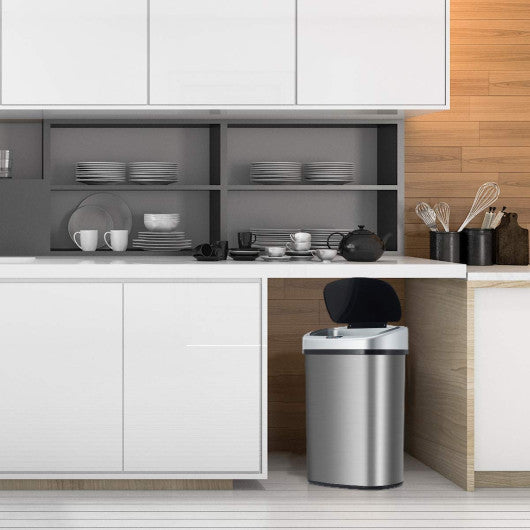 Costway Set of 2 Touch-Free Motion Sensor Bins Trash Cans