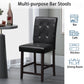 Costway Set of 2 Tufted Back Bar Stools with Rubber Wood Legs and Button