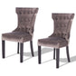 Costway Set of 2 Tufted Upholestered Armless Dining Chair with Wood Legs