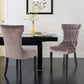 Costway Set of 2 Tufted Upholestered Armless Dining Chair with Wood Legs