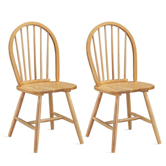 Costway Set of 2 Vintage Windsor Dining Side Wood Chairs