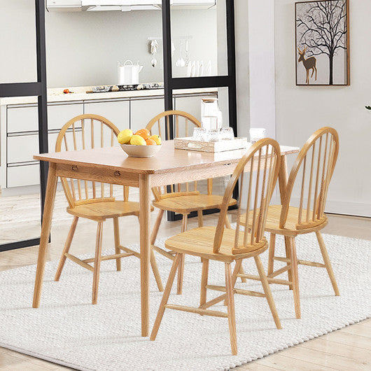 Costway Set of 2 Vintage Windsor Dining Side Wood Chairs