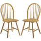 Costway Set of 2 Vintage Windsor Wood Chair with Spindle Back for Dining Room