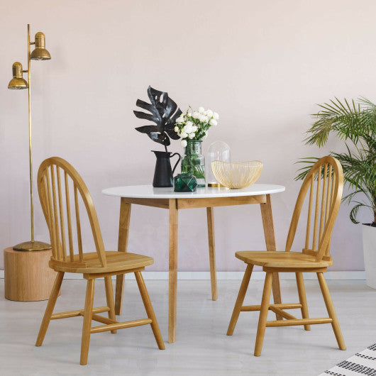 Costway Set of 2 Vintage Windsor Wood Chair with Spindle Back for Dining Room