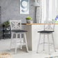 Costway Set of 2 White 360-Degree Swivel Bar Stools for Home Restaurant