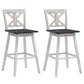 Costway Set of 2 White 360-Degree Swivel Bar Stools for Home Restaurant