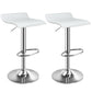 Costway Set of 2 White Adjustable PU Leather Backless Bar Stools