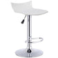 Costway Set of 2 White Adjustable Swivel Bar Stools ABS Seat
