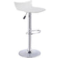 Costway Set of 2 White Adjustable Swivel Bar Stools ABS Seat