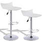 Costway Set of 2 White Adjustable Swivel Bar Stools ABS Seat
