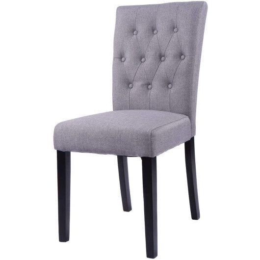 Costway Set of 2 White Fabric Dining Chair Armless Chair Home Kitchen Living Room Furniture