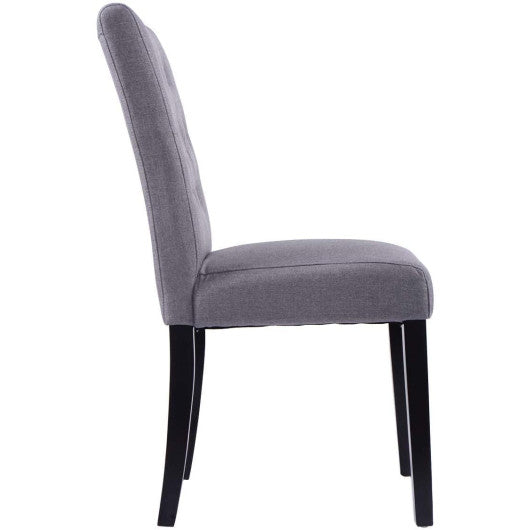 Costway Set of 2 White Fabric Dining Chair Armless Chair Home Kitchen Living Room Furniture