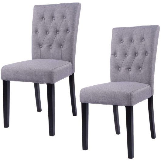 Costway Set of 2 White Fabric Dining Chair Armless Chair Home Kitchen Living Room Furniture