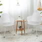 Costway Set of 2 White Metal Frame Modern Petal-Shape Plastic Dining Chairs