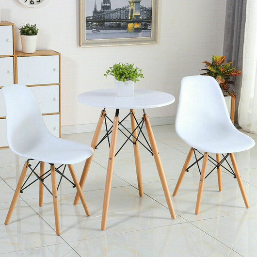 Costway Set of 2 White Mid-Century Modern DSW Dining Side Chair