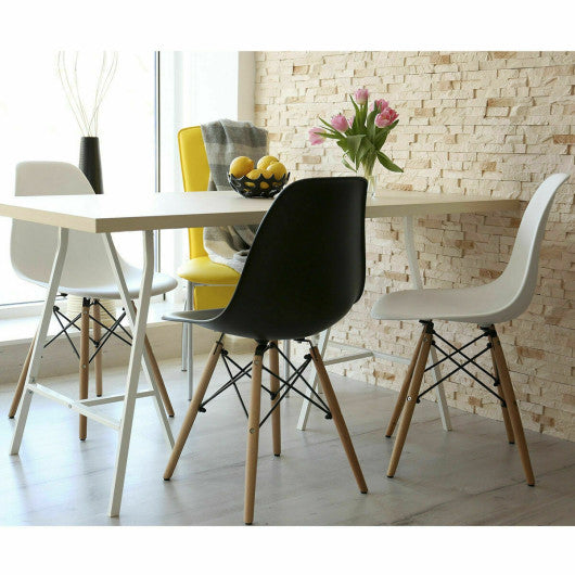 Costway Set of 2 White Mid-Century Modern DSW Dining Side Chair