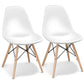 Costway Set of 2 White Mid-Century Modern DSW Dining Side Chair