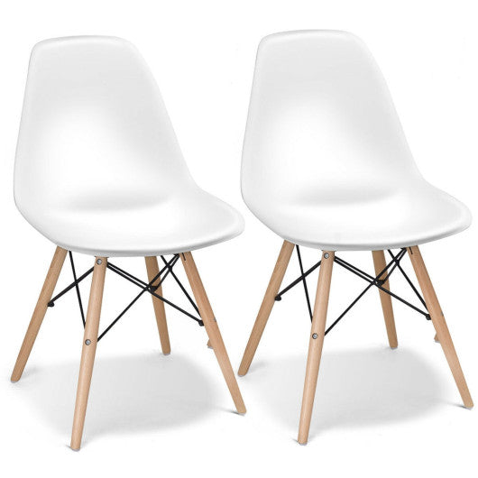 Costway Set of 2 White Mid-Century Modern DSW Dining Side Chair