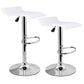 Costway Set of 2 White Modern Leather Bar Stool Adjustable Swivel Dining Counter Chair
