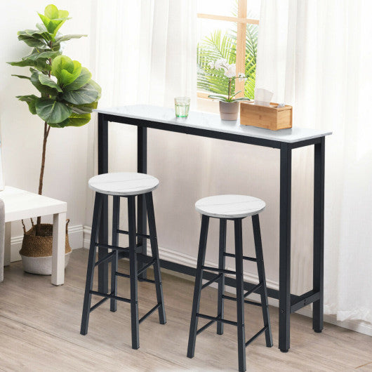 Costway Set of 2 White Pub Bistro Dining Height Bar Stool
