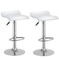 Costway Set of 2 White Swivel Bar Stools Backless Dining Chair