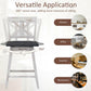 Costway Set of 2 White Swivel Counter Height Bar Stools with Solid Wood Legs