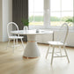 Costway Set of 2 White Vintage Windsor Wood Chair with Spindle Back for Dining Room