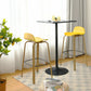 Costway Set of 2 Yellow Modern Barstools Pub Chairs with Low Back and Metal Legs