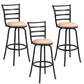 Costway Set of 3 Steel Frame Counter Height Modern Swivel Bar Stools