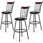 Costway Set of 3 Steel Frame PU Leather Swivel Bar Stools