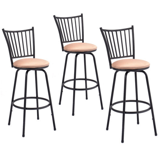 Costway Set of 3 Swivel Counter Height Bar Stools