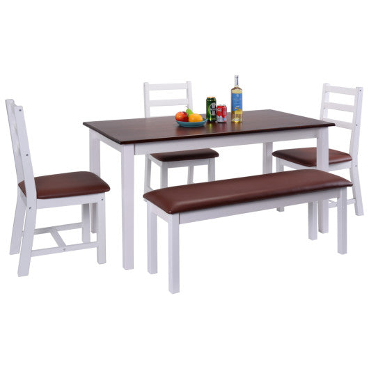 Costway Set of 3 Wood Dining Side Chairs with Padded Seat