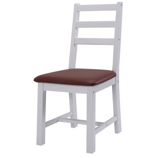 Costway Set of 3 Wood Dining Side Chairs with Padded Seat