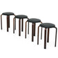 Costway Set of 4 Black Bentwood Round Stool Stackable Dining Chairs with Padded Seat