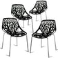 Costway Set of 4 Black Dining Birch Sapling Accent Armless Chairs