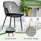 Costway Set of 4 Black Heavy Duty Modern Dining Chair with Airy Hollow Backrest