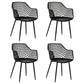 Costway Set of 4 Black Heavy Duty Modern Dining Chair with Airy Hollow Backrest
