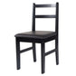 Costway Set of 4 Black Wood Dining Side Chairs with Padded Seat