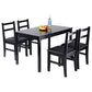 Costway Set of 4 Black Wood Dining Side Chairs with Padded Seat