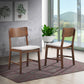 Costway Set of 4 Brown Modern Fabric Upholstered Dining Side Chairs