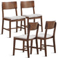 Costway Set of 4 Brown Modern Fabric Upholstered Dining Side Chairs