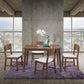 Costway Set of 4 Brown Modern Fabric Upholstered Dining Side Chairs