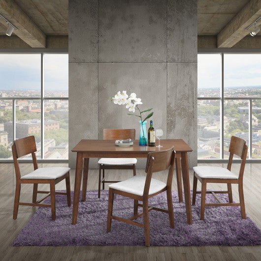 Costway Set of 4 Brown Modern Fabric Upholstered Dining Side Chairs