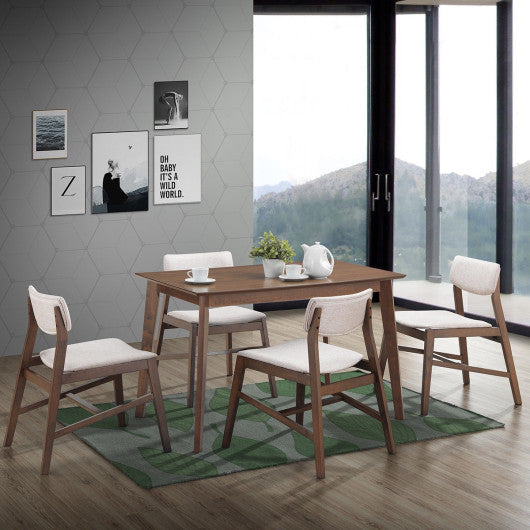 Costway Set of 4 Coffee Mid Century Modern Dining Side Chairs