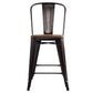 Costway Set of 4 Cooper Industrial Metal Counter Stool Dining Chairs with Removable Backrests
