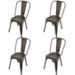 Costway Set of 4 Copper Stackable Tolix Style Dining Chairs