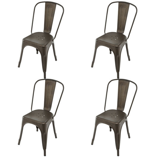 Costway Set of 4 Copper Stackable Tolix Style Dining Chairs