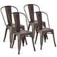 Costway Set of 4 Copper Tolix Style Dining Chair Stackable Bistro Chair