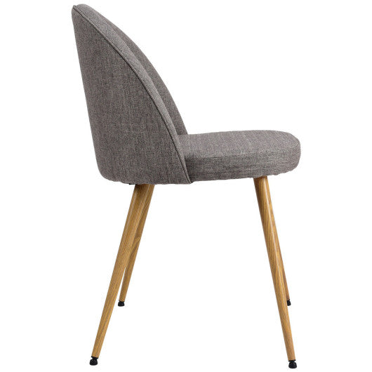 Costway Set of 4 Dark Gray Fabric Cushion Seat Accent Arm Dining Chairs