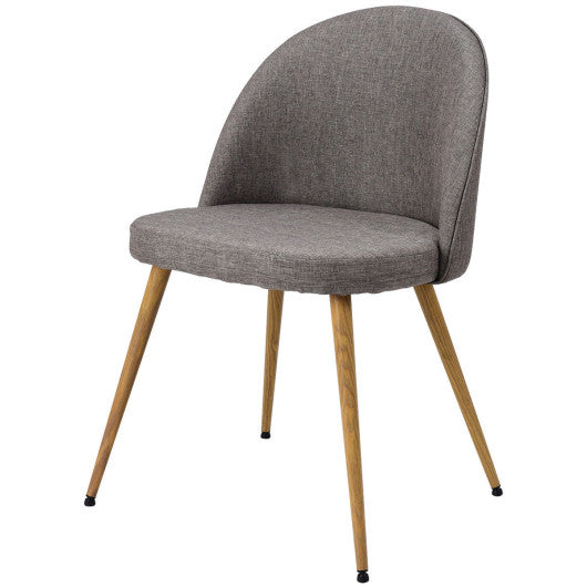 Costway Set of 4 Dark Gray Fabric Cushion Seat Accent Arm Dining Chairs